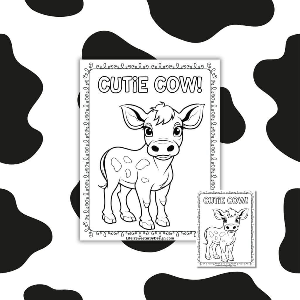 Cute Cow Printable for Kids