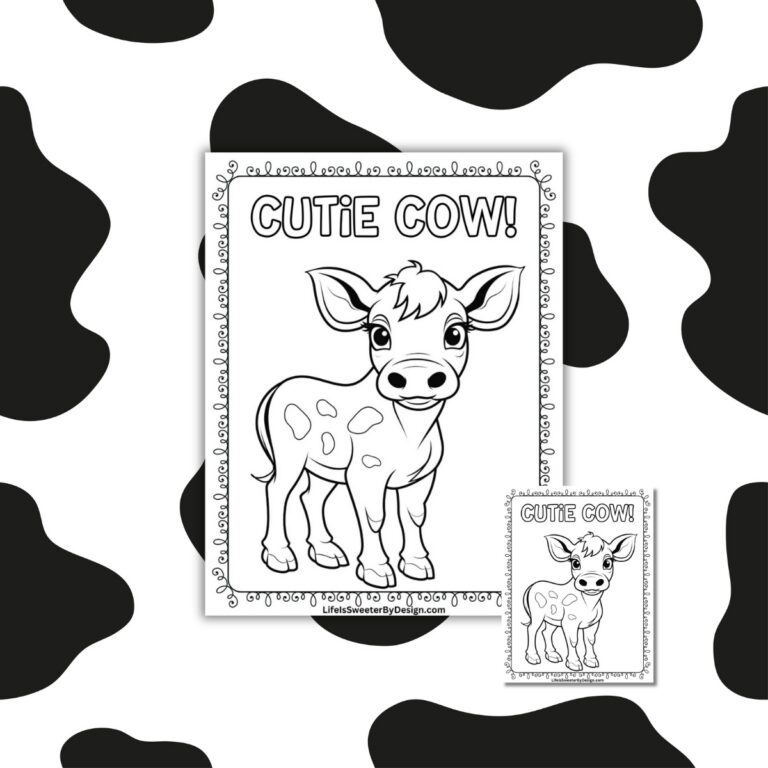 Cute Cow Printable for Kids