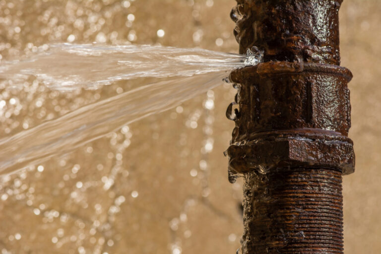 burst pipe in a house