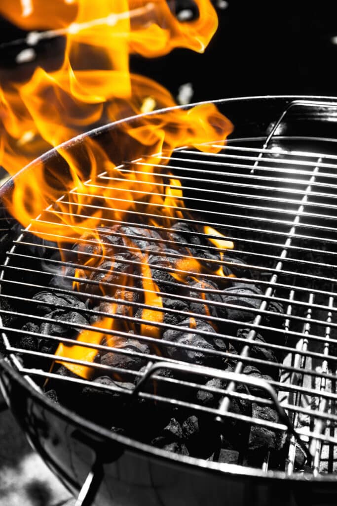master searing on a charcoal bbq